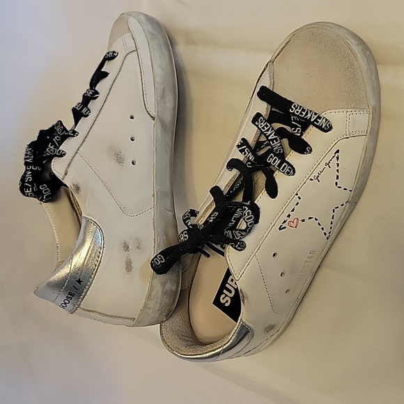 Golden Goose Superstar Distressed Tennis Shoes - Picture 3 of 8